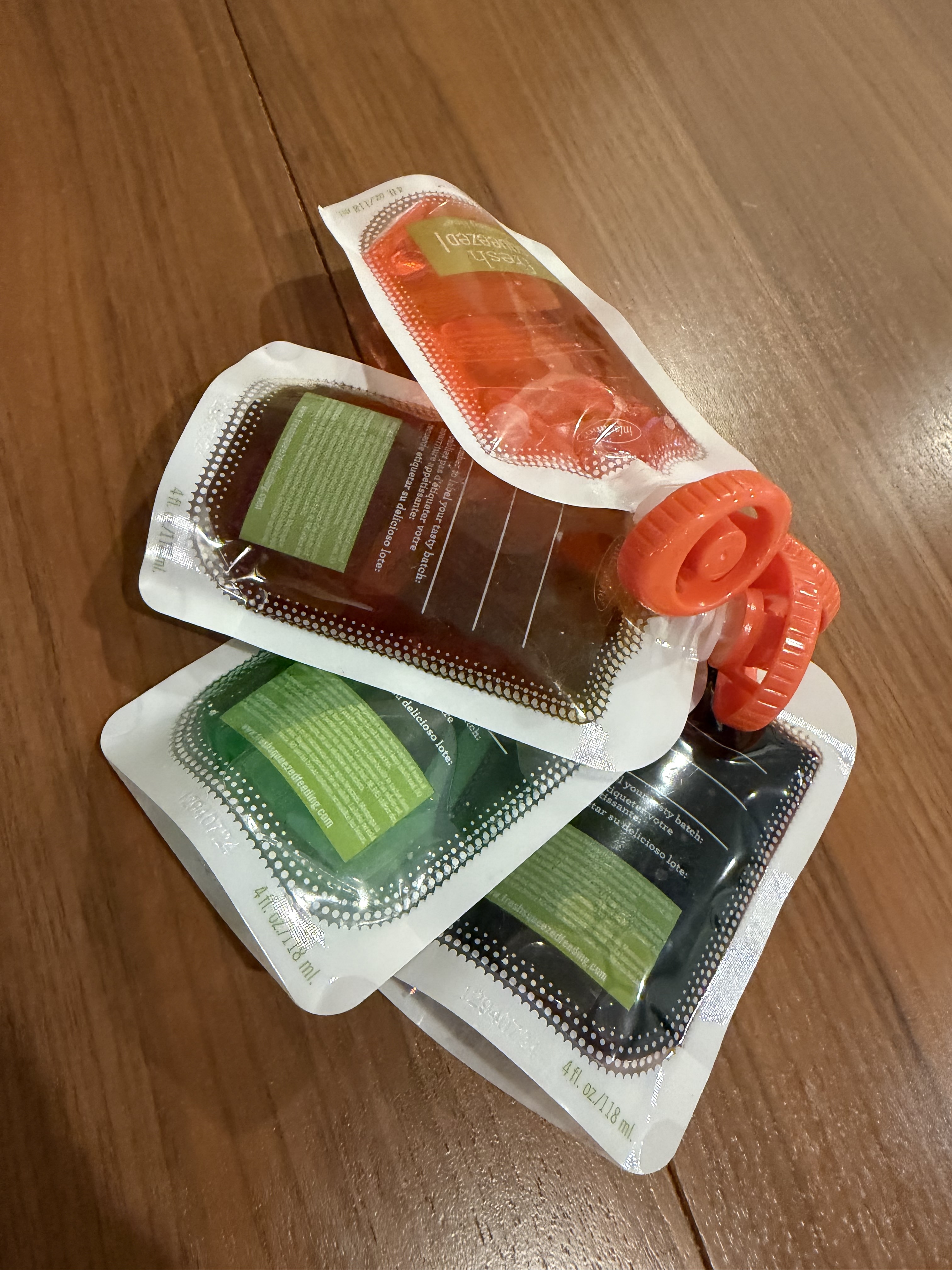 Step 2 - Four pouches filled with nutrients